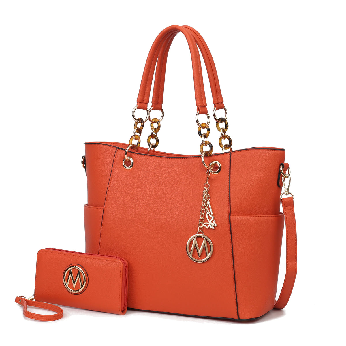 MKF Collection Bonita Tote Handbag with Wallet - Orange