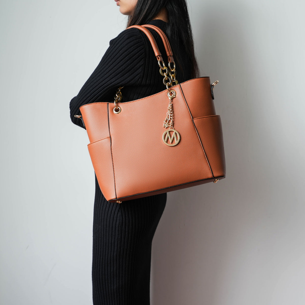 MKF Collection Bonita Tote Handbag with Wallet - Orange