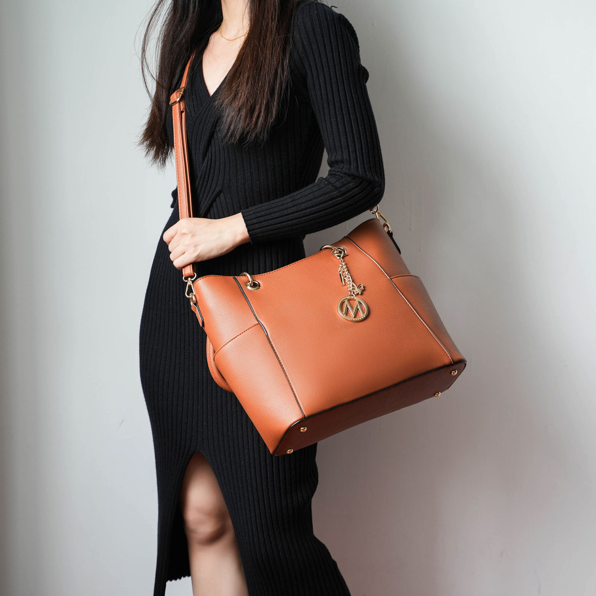MKF Collection Bonita Tote Handbag with Wallet - Orange