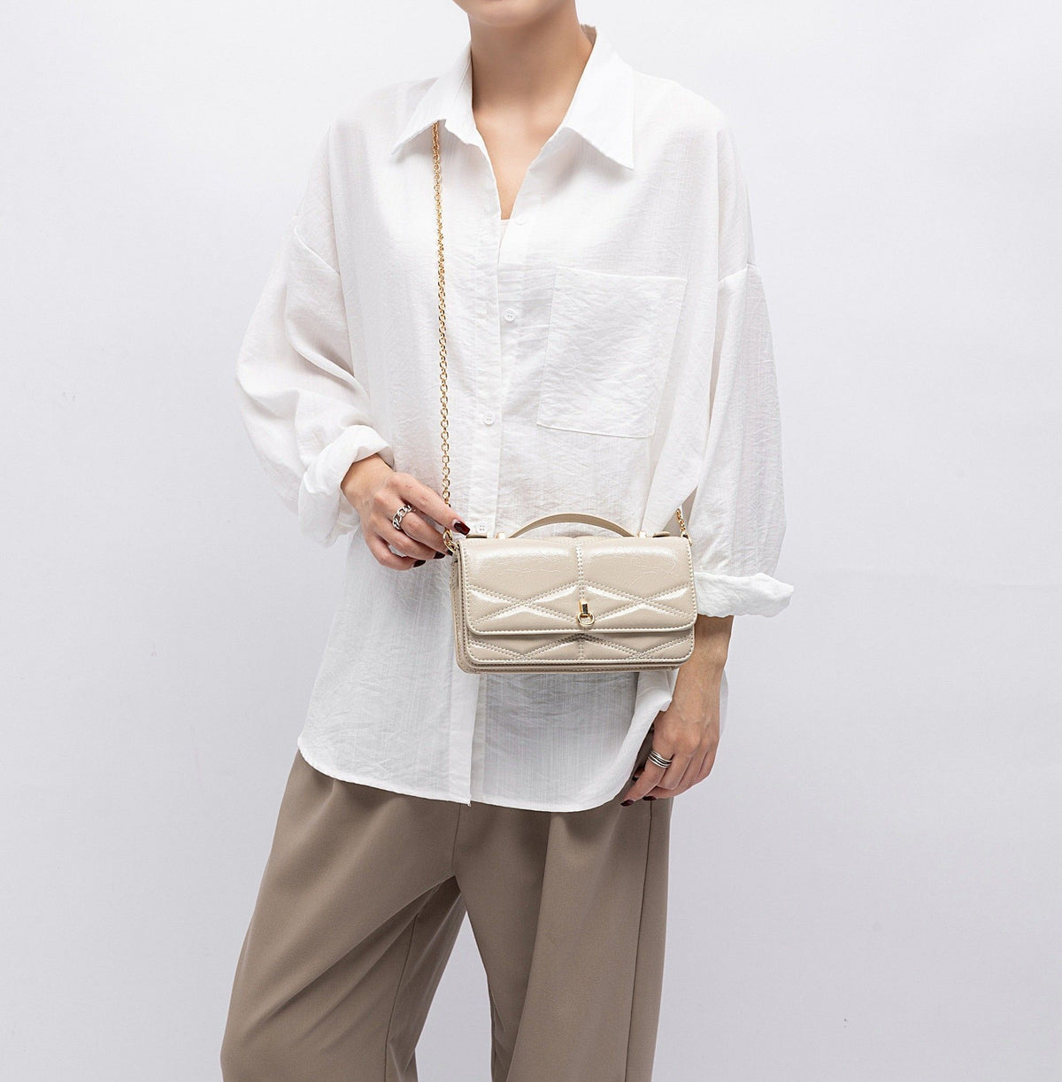 MKF Collection Suzanne Shoulder Crossbody Bag - Taupe