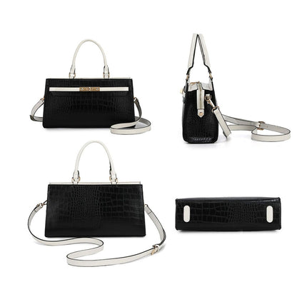 MKF Collection Colby Satchel Bag Stylish Vegan Leather Elegant Purse - Black