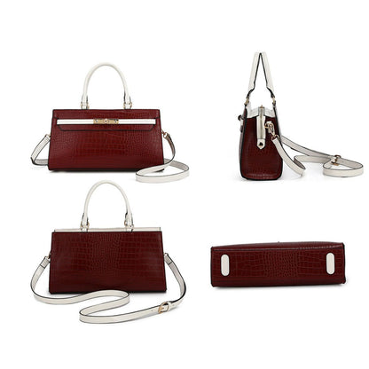 MKF Collection Colby Satchel Bag Stylish Vegan Leather Elegant Purse - Deep Red