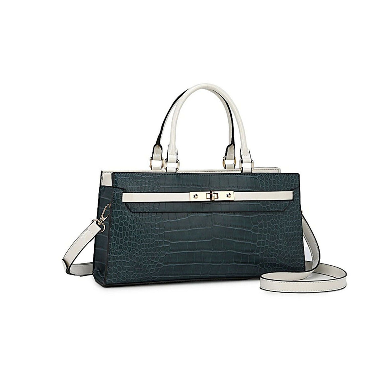 MKF Collection Colby Satchel Bag Stylish Vegan Leather Elegant Purse - Teal