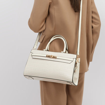 MKF Collection Colby Satchel Bag Stylish Vegan Leather Elegant Purse - Off White