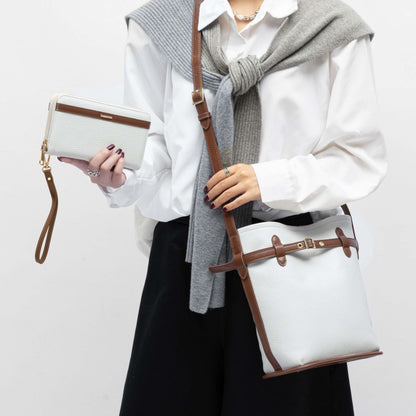 MKF Collection Odette 2-Piece Bucket Bag & Wallet - Beige