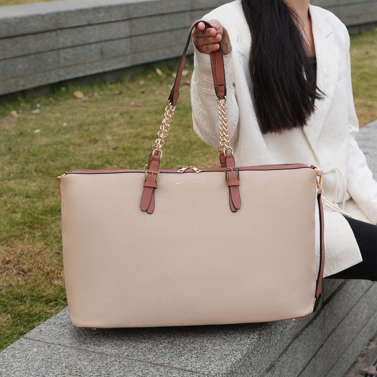 MKF Collection Zephyra Weekender Duffle Bag - Taupe