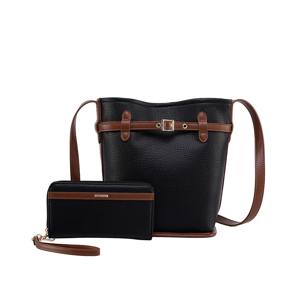 MKF Collection Odette 2-Piece Bucket Bag & Wallet - Black