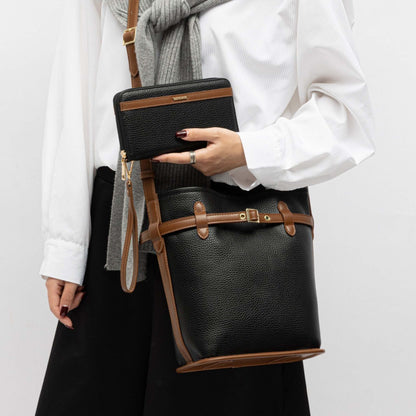 MKF Collection Odette 2-Piece Bucket Bag & Wallet - Black