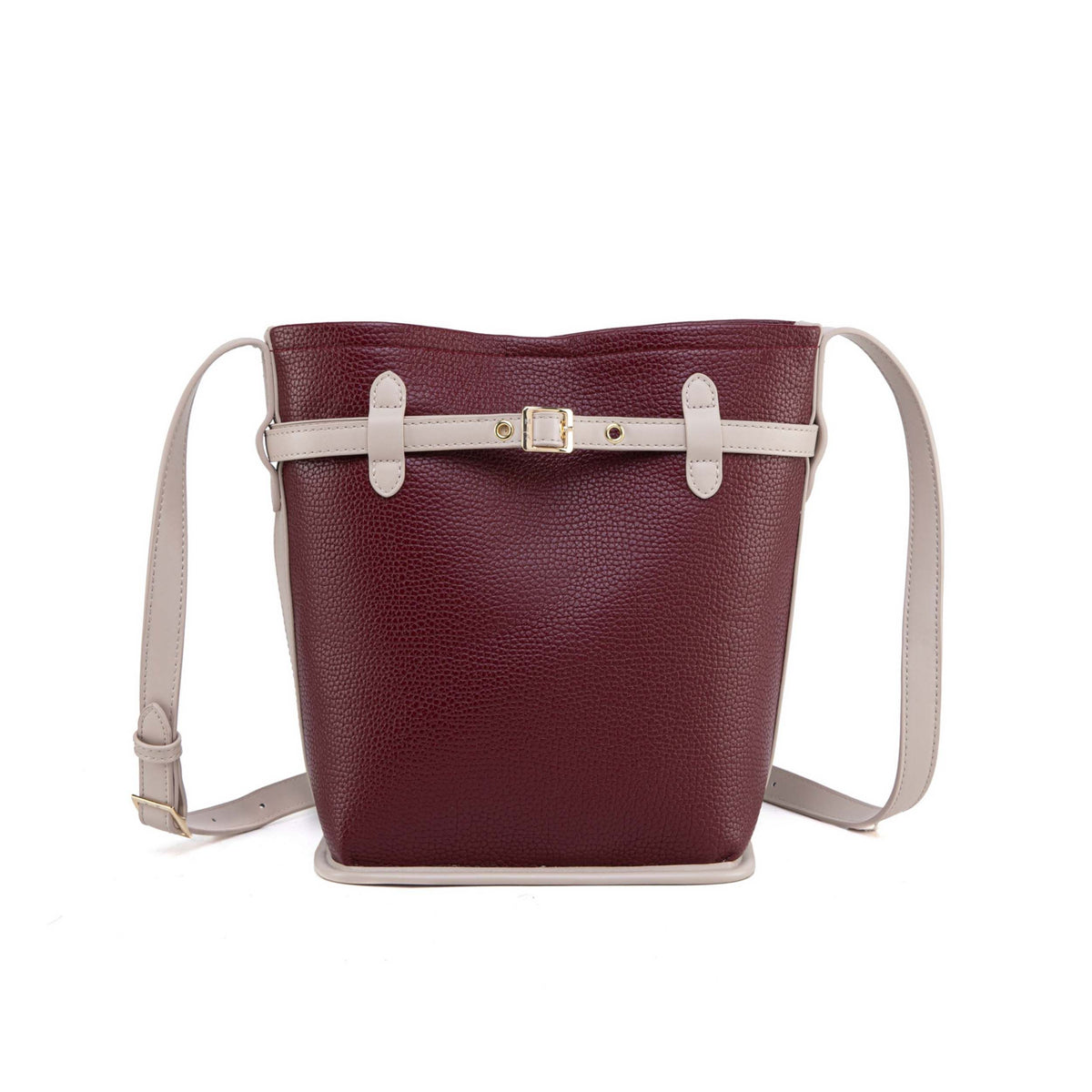 MKF Collection Odette 2-Piece Bucket Bag & Wallet - Burgundy
