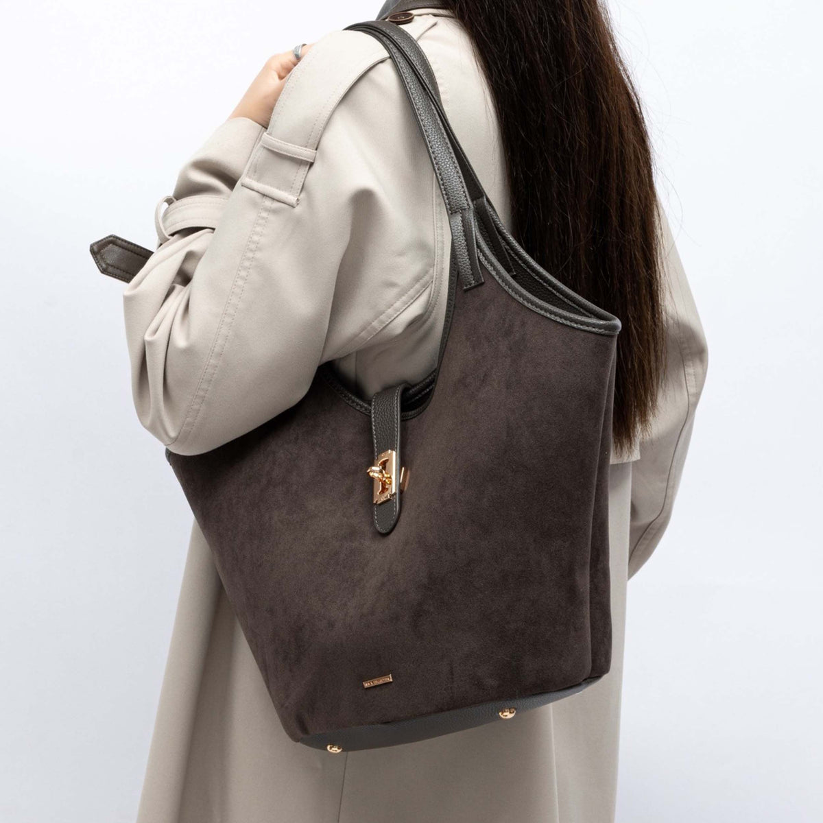 MKF Collection Joyce Shoulder Top Handle Bag - Charcoal