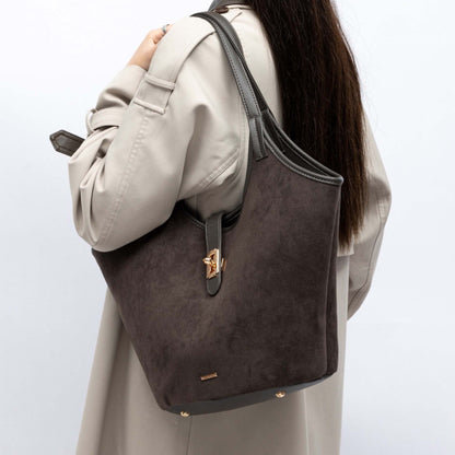 MKF Collection Joyce Shoulder Top Handle Bag - Charcoal