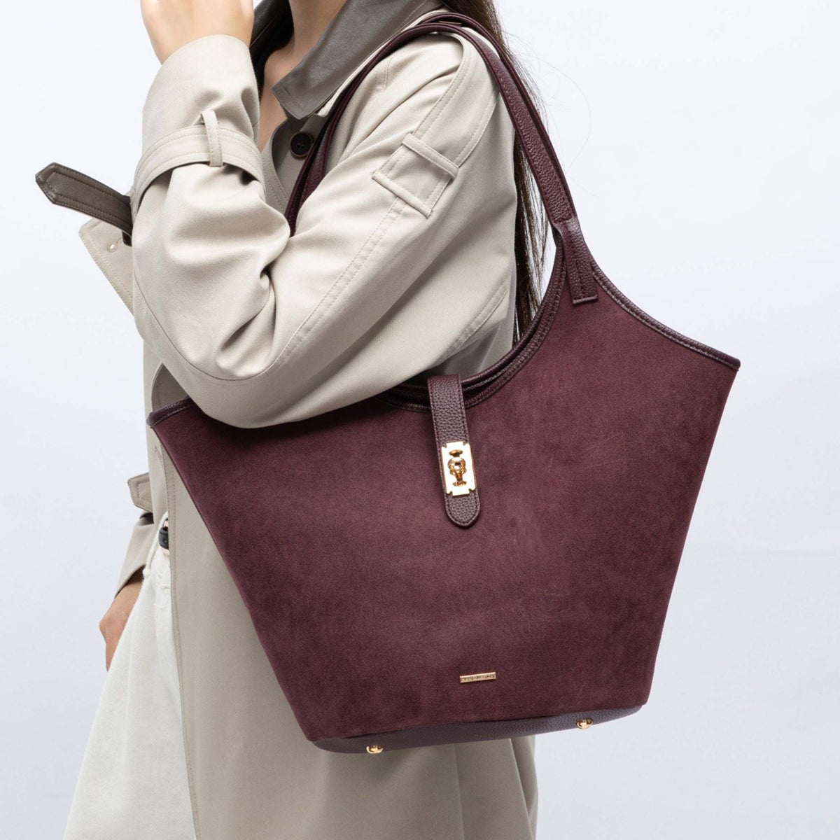 MKF Collection Joyce Shoulder Top Handle Bag - Burgundy