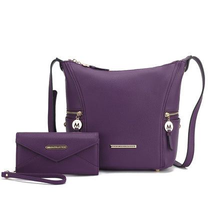 MKF Collection Lux Hobo Bag with Wallet - Purple