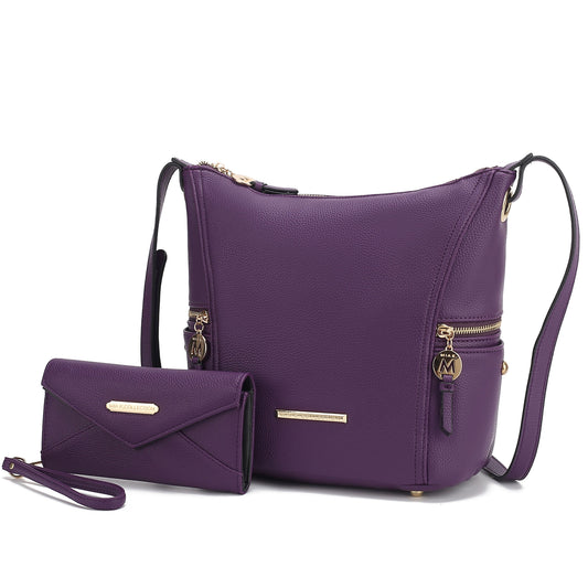 MKF Collection Lux Hobo Bag with Wallet - Purple