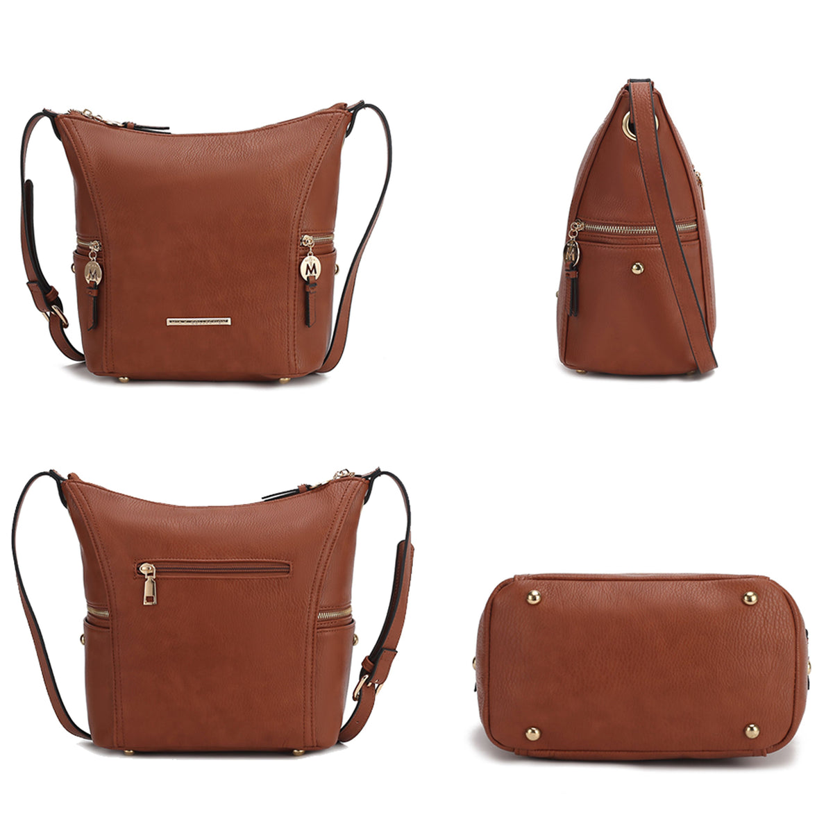 MKF Collection Lux Hobo Bag with Wallet - Light Grey