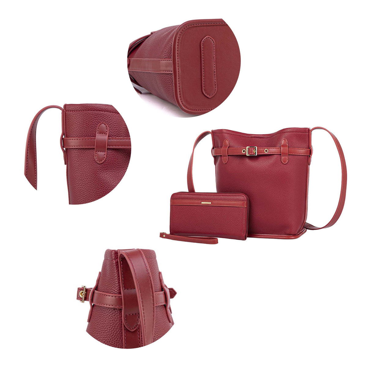 MKF Collection Odette 2-Piece Bucket Bag & Wallet - Burnt Orange