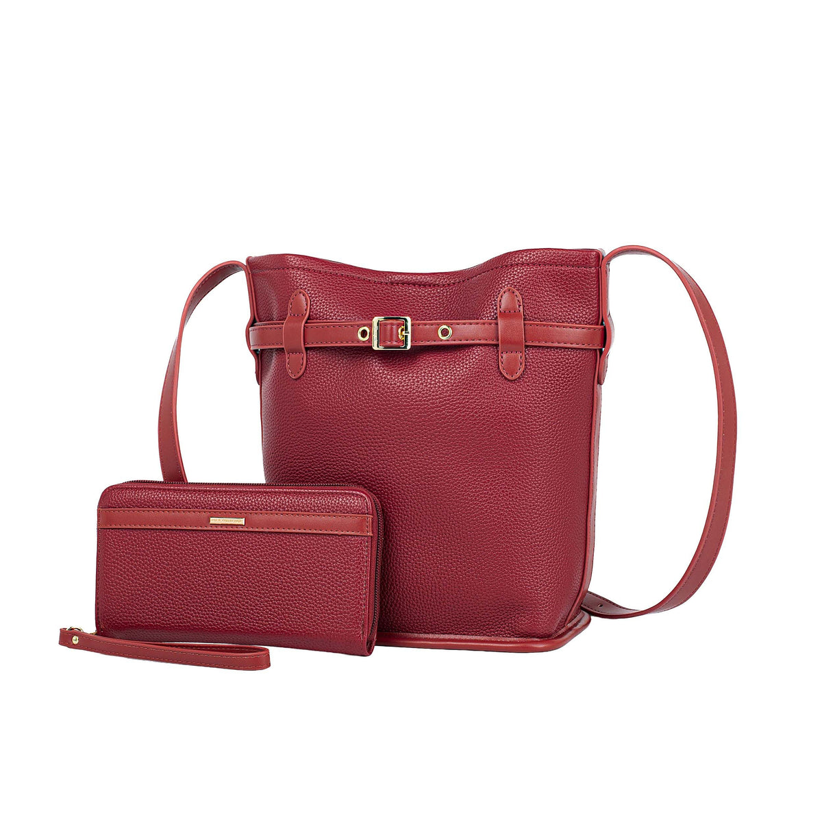 MKF Collection Odette 2-Piece Bucket Bag & Wallet - Burnt Orange