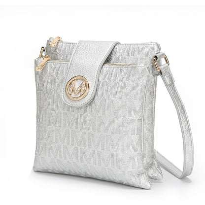 MKF Collection Marietta M Signature Womens Handbag Crossbody Bag - Silver