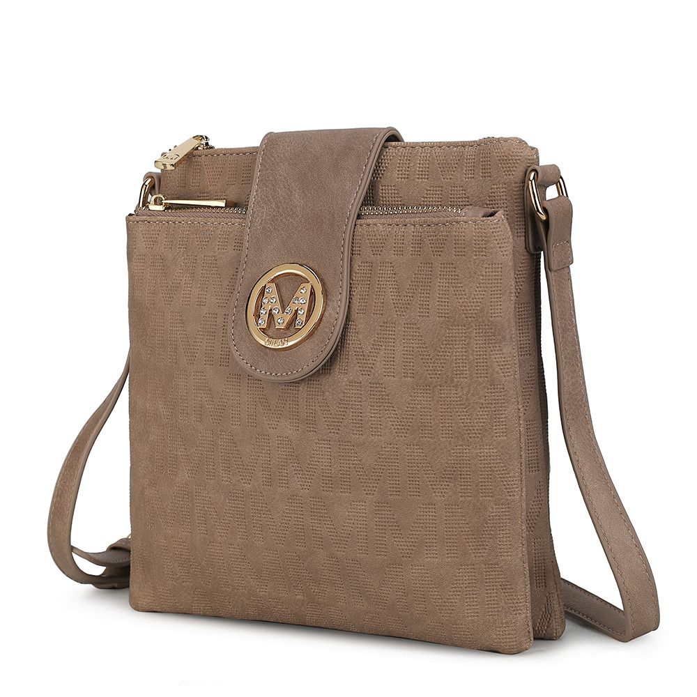 MKF Collection Marietta M Signature Womens Handbag Crossbody Bag - Taupe