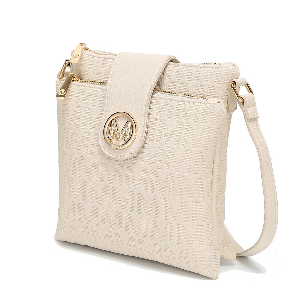 MKF Collection Marietta M Signature Womens Handbag Crossbody Bag - Beige