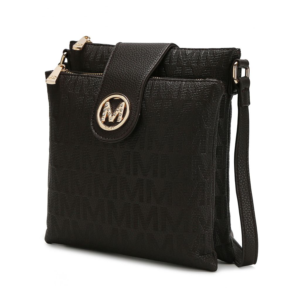 MKF Collection Marietta M Signature Womens Handbag Crossbody Bag - Chocolate