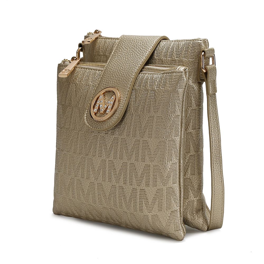 MKF Collection Marietta M Signature Womens Handbag Crossbody Bag - Gold