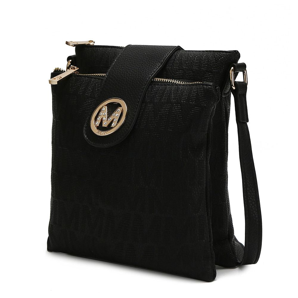 MKF Collection Marietta M Signature Womens Handbag Crossbody Bag - Black