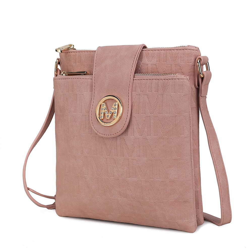 MKF Collection Marietta M Signature Womens Handbag Crossbody Bag - Rose Pink
