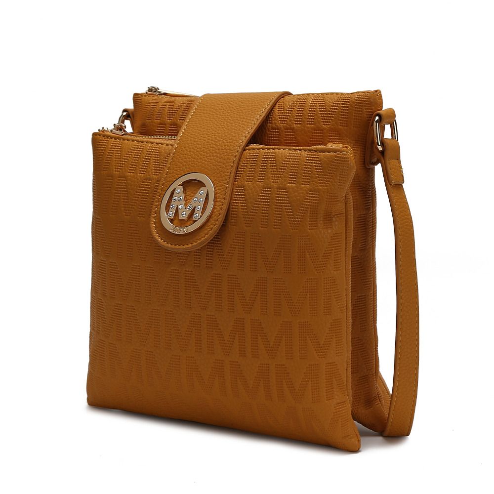 MKF Collection Marietta M Signature Womens Handbag Crossbody Bag - Mustard