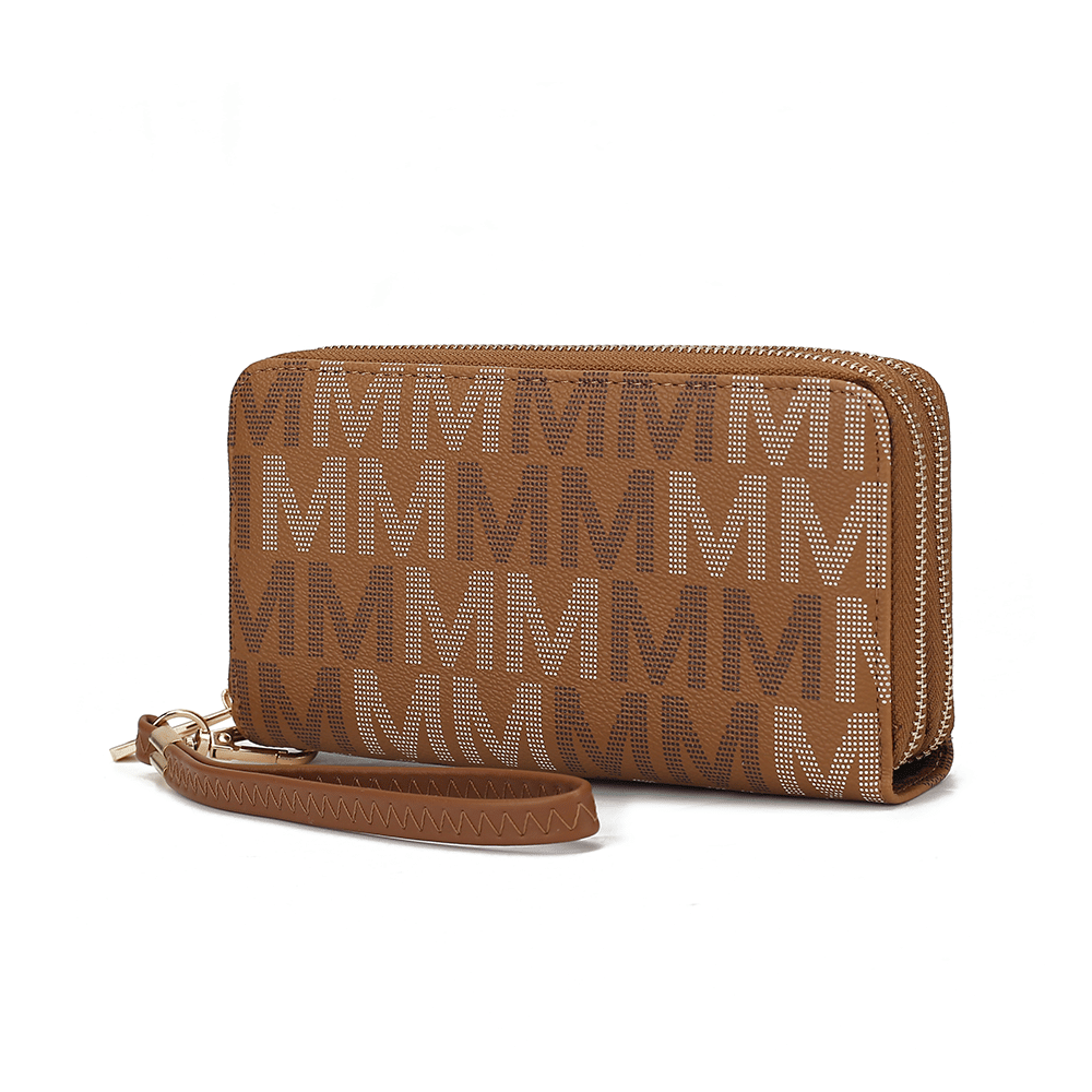 MKF Collection Hofstra M Signature Wallet Wristlet - Tan