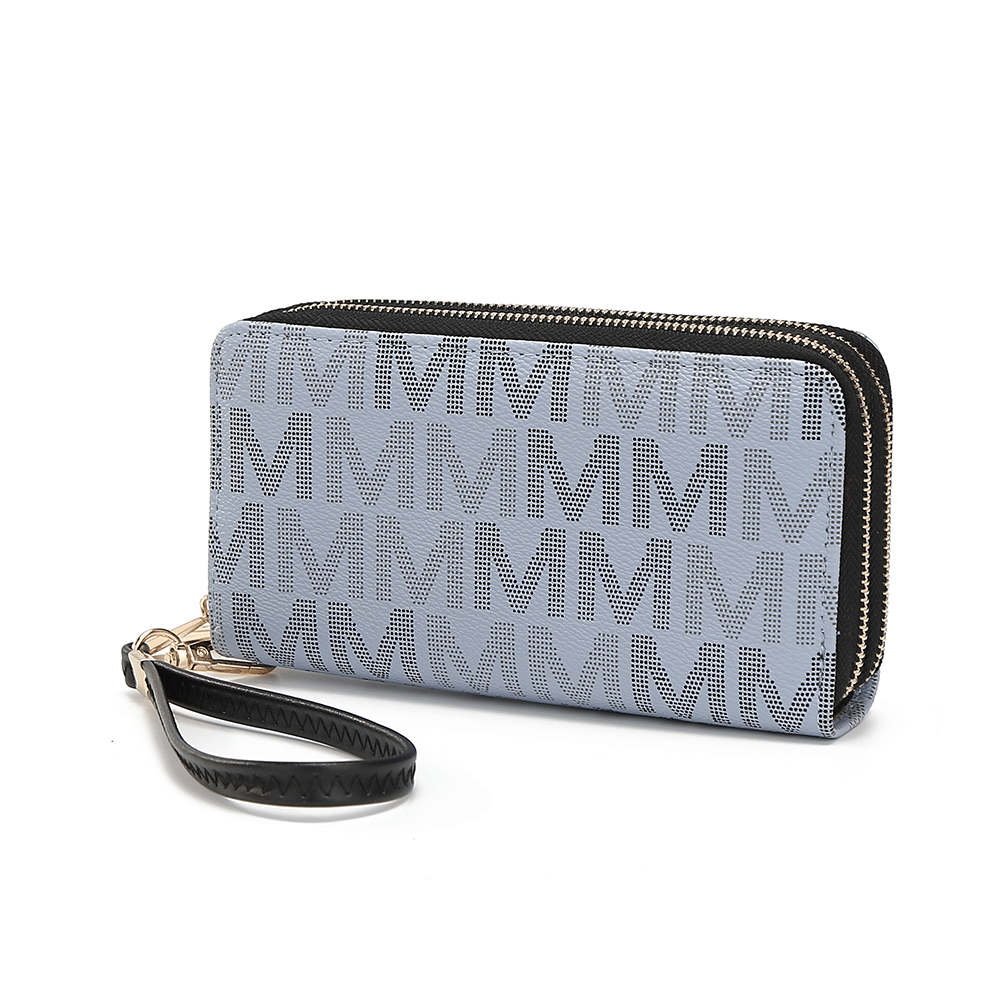 MKF Collection Hofstra M Signature Wallet Wristlet - Grey