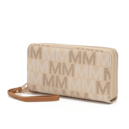MKF Collection Hofstra M Signature Wallet Wristlet - Beige