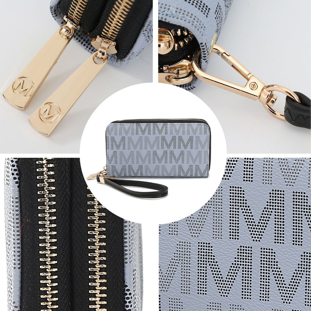 MKF Collection Hofstra M Signature Wallet Wristlet - Brown