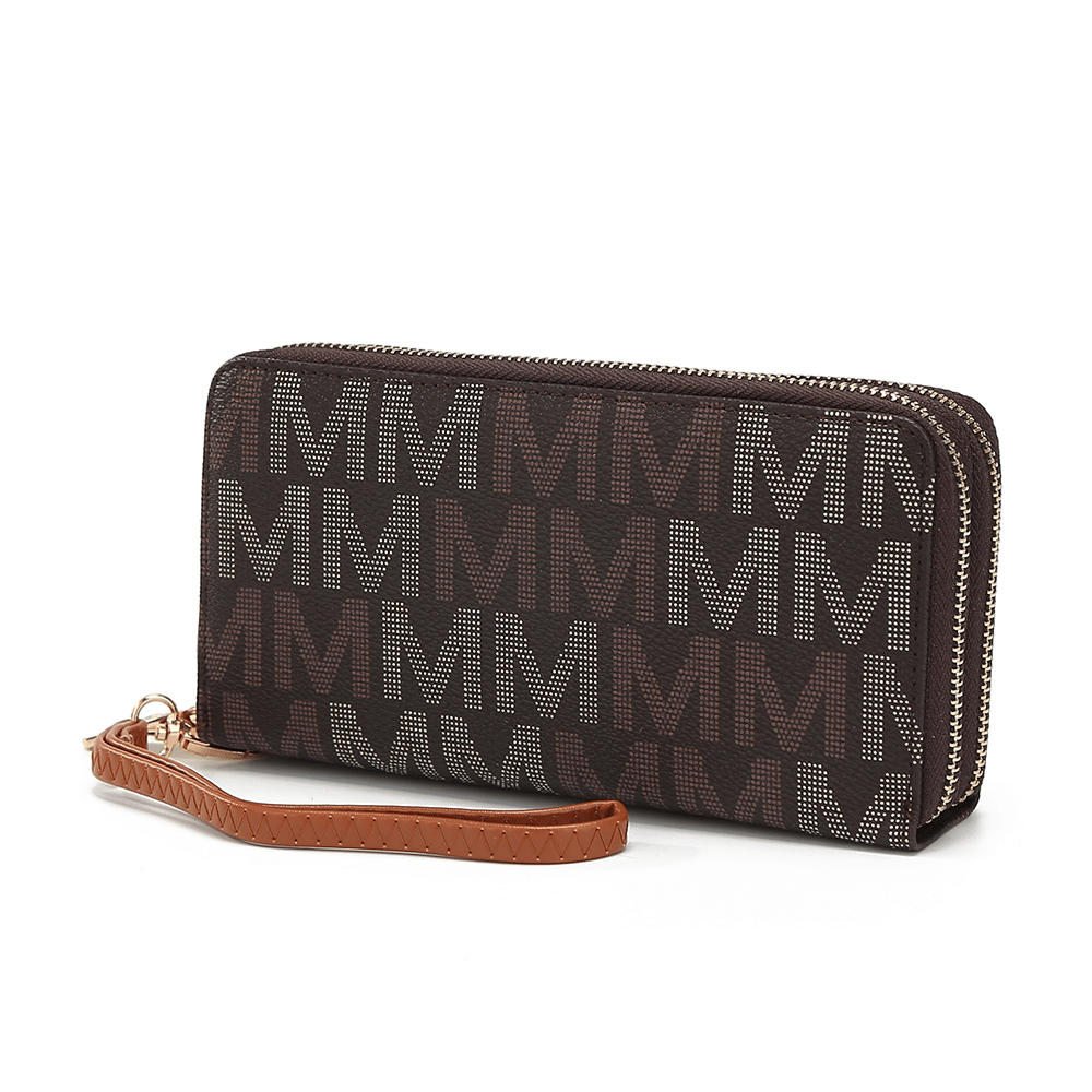 MKF Collection Hofstra M Signature Wallet Wristlet - Brown