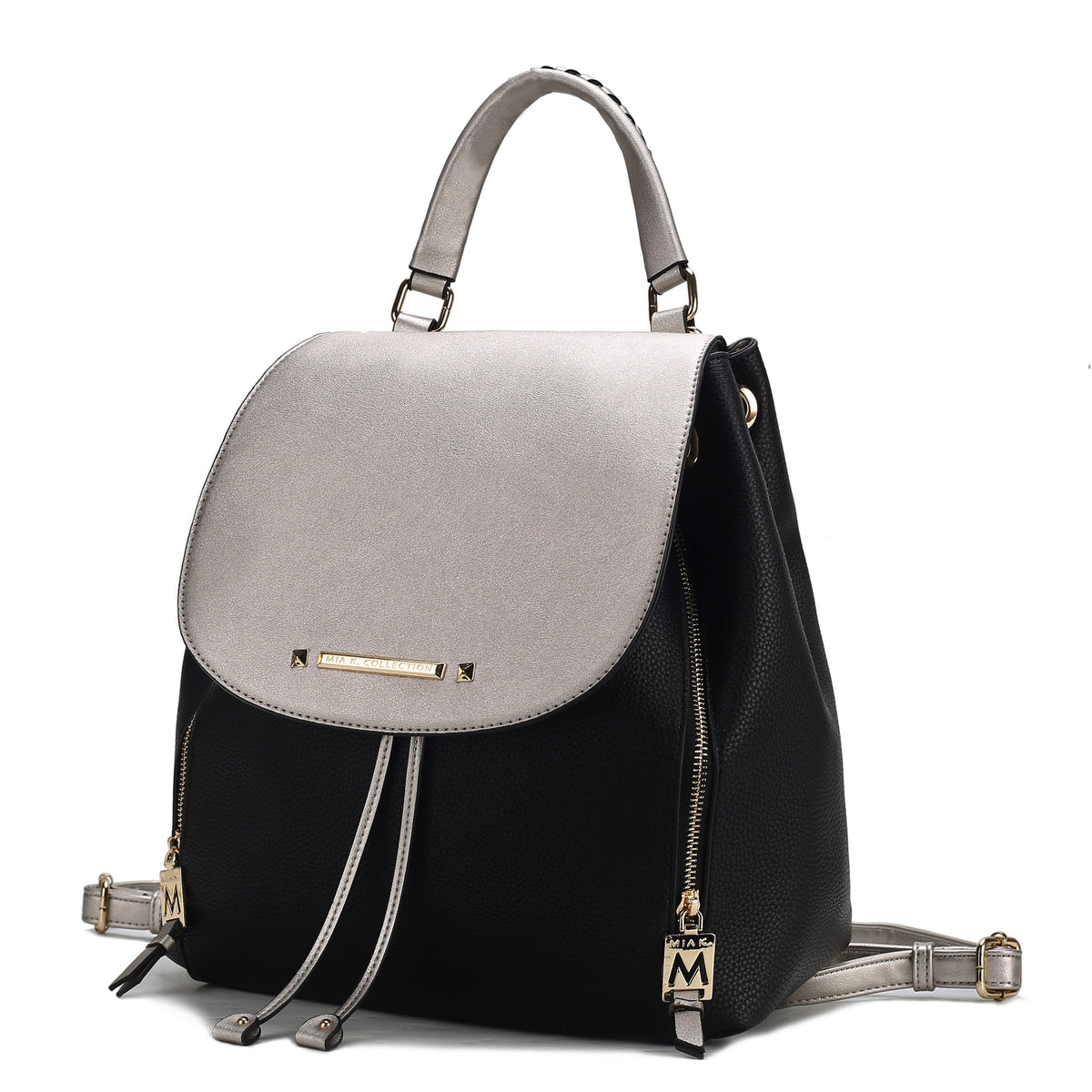 MKF Collection Kimberly Backpack Vegan Leather Women - Black-Pewter