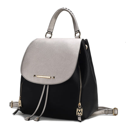 MKF Collection Kimberly Backpack Vegan Leather Women - Black-Pewter