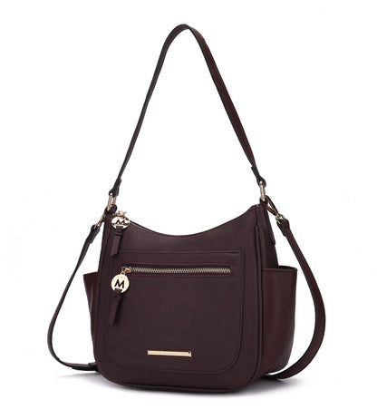 MKF Collection Kylie Women's Vegan Leather Top Handle Satchel Bag, Structured Shoulder Purse with Adjustable Crossbody Strap 