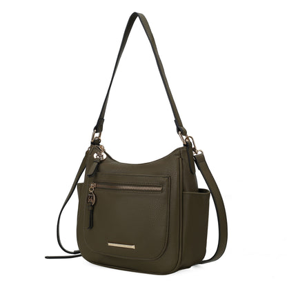 MKF Collection Kylie Women's Vegan Leather Top Handle Satchel Bag, Structured Shoulder Purse with Adjustable Crossbody Strap 