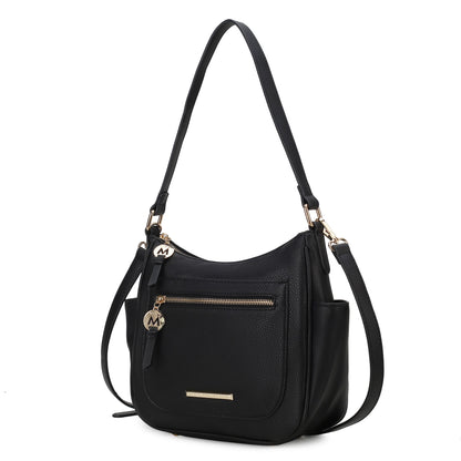 MKF Collection Kylie Women's Vegan Leather Top Handle Satchel Bag, Structured Shoulder Purse with Adjustable Crossbody Strap 