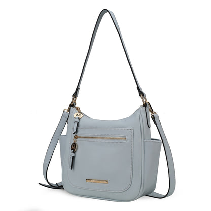 MKF Collection Kylie Women's Vegan Leather Top Handle Satchel Bag, Structured Shoulder Purse with Adjustable Crossbody Strap 