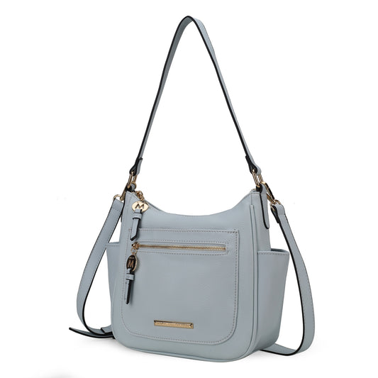 MKF Collection Kylie Women's Vegan Leather Top Handle Satchel Bag, Structured Shoulder Purse with Adjustable Crossbody Strap 