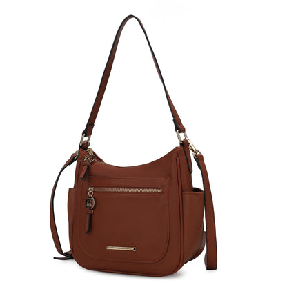 MKF Collection Kylie Women's Vegan Leather Top Handle Satchel Bag, Structured Shoulder Purse with Adjustable Crossbody Strap 