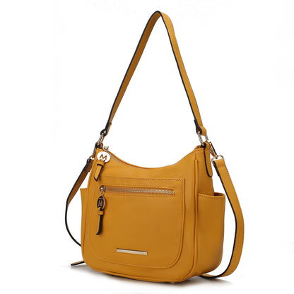 MKF Collection Kylie Women's Vegan Leather Top Handle Satchel Bag, Structured Shoulder Purse with Adjustable Crossbody Strap 