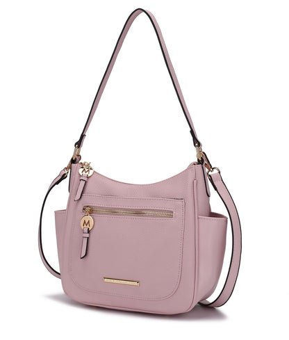 MKF Collection Kylie Women's Vegan Leather Top Handle Satchel Bag, Structured Shoulder Purse with Adjustable Crossbody Strap 