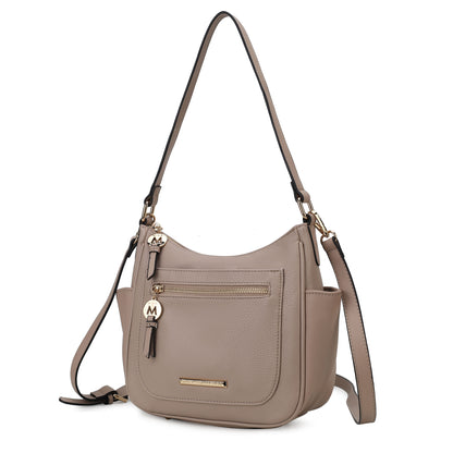 MKF Collection Kylie Women's Vegan Leather Top Handle Satchel Bag, Structured Shoulder Purse with Adjustable Crossbody Strap 