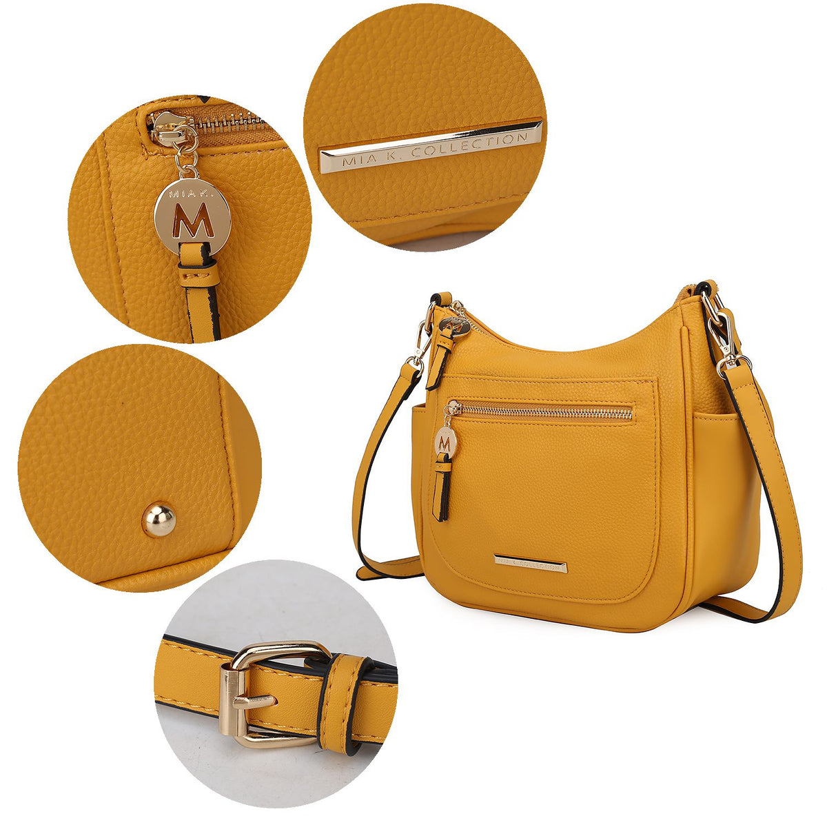 MKF Collection Kylie Women's Vegan Leather Top Handle Satchel Bag, Structured Shoulder Purse with Adjustable Crossbody Strap 