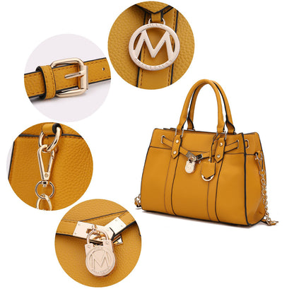 MKF Collection Christine Vegan Leather Women Satchel Bag with wallet - Taupe
