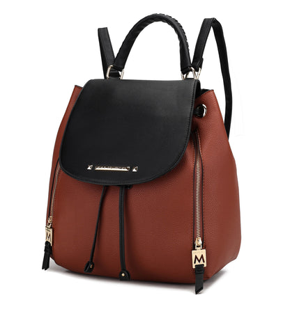 MKF Collection Kimberly Backpack Vegan Leather Women - Cognac-Black