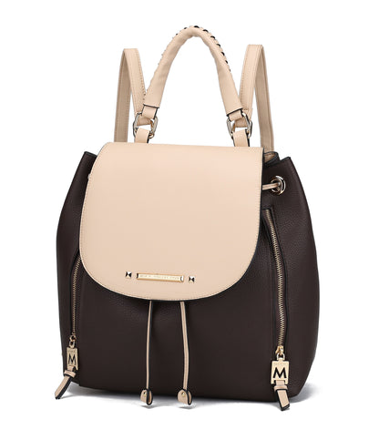 MKF Collection Kimberly Backpack Vegan Leather Women - Coffee-Beige