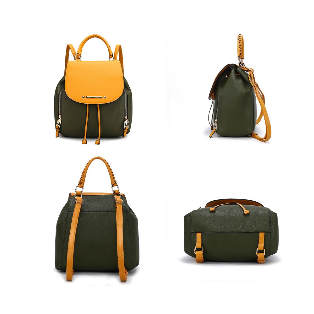MKF Collection Kimberly Backpack Vegan Leather Women - Navy-Mustard